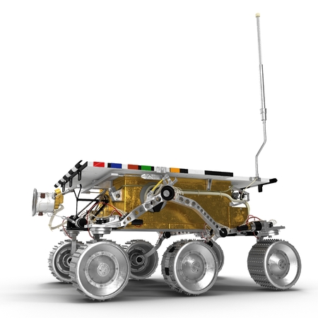 Mars Rover Sojourner 3D Illustration on White Background Isolatedの写真素材