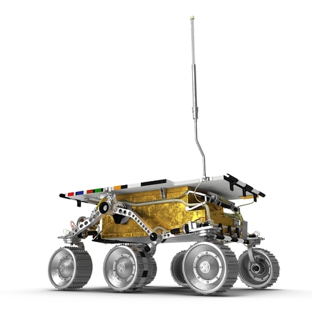 Mars Rover Sojourner 3D Illustration on White Background Isolatedの写真素材