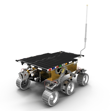 Mars Rover Sojourner 3D Illustration on White Background Isolatedの写真素材