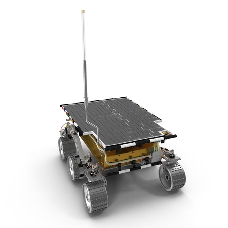 Mars Rover Sojourner 3D Illustration on White Background Isolatedの写真素材
