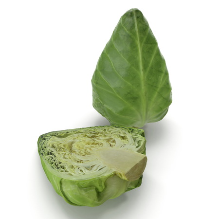 Sweetheart Cabbage 3D Illustration on White Backgroundの写真素材