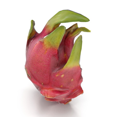 Half Red Dragon Fruit Isolated on White Background 3D Illustrationの写真素材