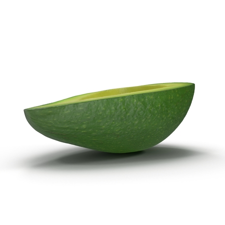 Avocado Half Isolated on White Background. 3D Illustrationの写真素材