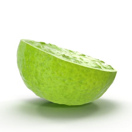 Half Lime Isolated on White Background. 3D Illustrationの写真素材