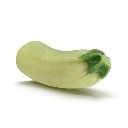 Zucchini Half on White Background 3D Illustration Isolatedの写真素材