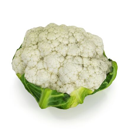 Cauliflower Isolated on White Background 3D Illustrationの写真素材