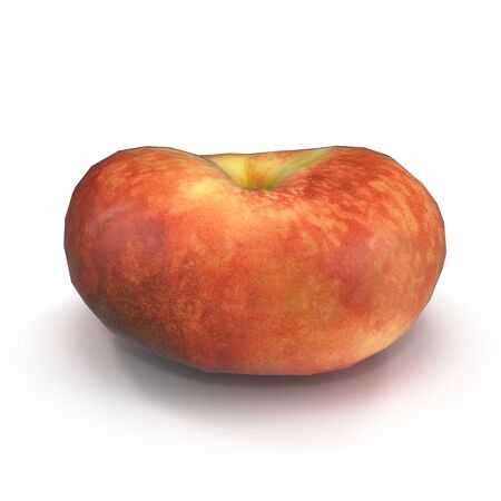 Doughnut Peach on White Background 3D Illustration Isolatedの写真素材