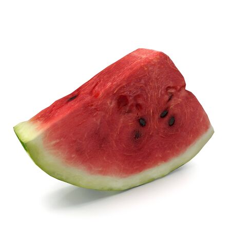 Watermelon Slice on White Background 3D Illusration Isolatedの写真素材