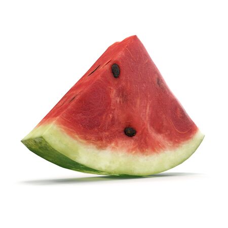 Watermelon Slice on White Background 3D Illusration Isolatedの写真素材
