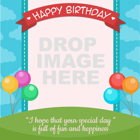 Vector birthday balloon party cardのイラスト素材