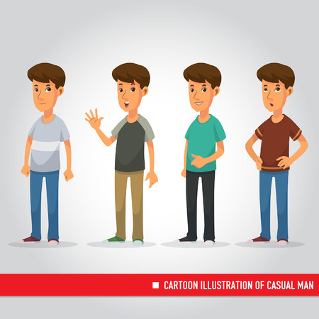 Cartoon Illustration of casual manのイラスト素材