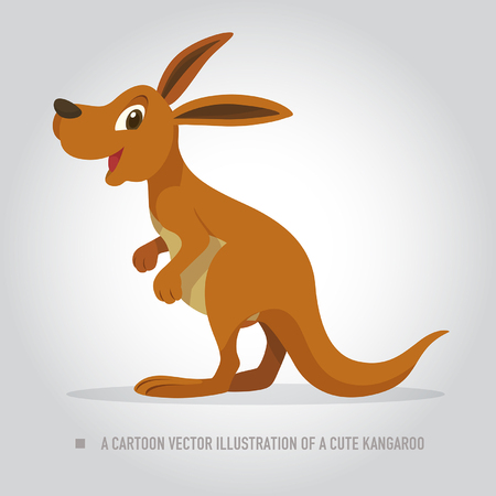 A Cartoon Vector Illustration of a cute Kangarooのイラスト素材
