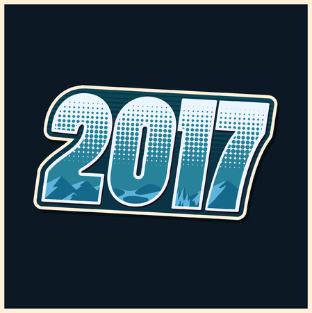 Vector - Happy new year 2017, vector illustration - Cold colorのイラスト素材