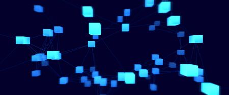 Polygonal wireframe background communication. Global network connections template. Complex lines and dots backdrop. Digital data visualization. Low poly illustration.の写真素材