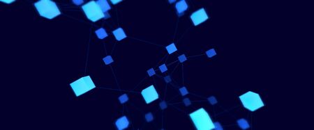 Polygonal wireframe background communication. Global network connections template. Complex lines and dots backdrop. Digital data visualization. Low poly illustration.の写真素材