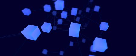 Polygonal wireframe background communication. Global network connections template. Complex lines and dots backdrop. Digital data visualization. Low poly illustration.の写真素材
