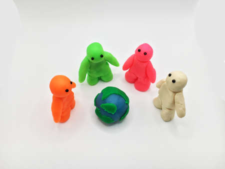 Saving an earth clayの写真素材