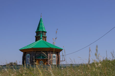 Aromashevo, Russia, July 14, 2019 Mosque in one of the Siberian villagesのeditorial素材