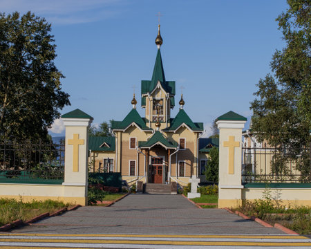 Church of St. Nicholas. Orthodox church in the city of Slyudyanka, Irkutsk region.のeditorial素材