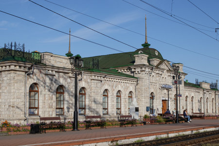 Slyudyanka Station on the Trans-Siberian Railway.のeditorial素材