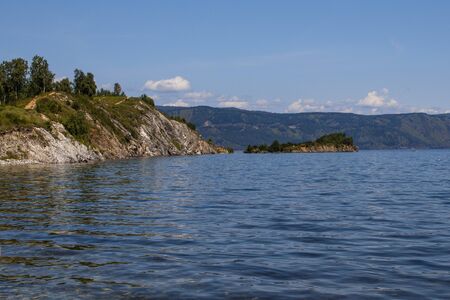 Shamansky Peninsula on Lake Baikal near the town of Slyudyanka, Irkutsk Region, Russia.の写真素材