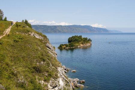 Shamansky Peninsula on Lake Baikal near the town of Slyudyanka, Irkutsk Region, Russia.の写真素材