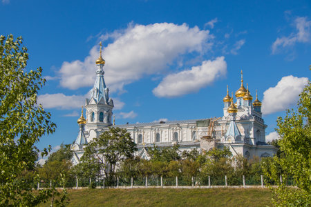 Daugavpils, Latvia - July 6, 2018: The Boris and Gleb Orthodox Cathedral.