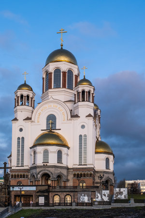 Church on Blood in Honour of All Saints Resplendent in Russian Land in Ekaterinburg, Russiaのeditorial素材