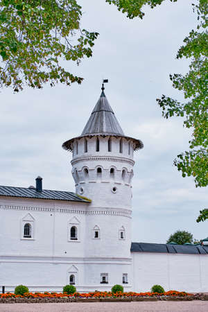 The Tobolsk Kremlin is white-stone kremlin in Siberia, Russia. Founded in 1587. Wall and tower.の写真素材