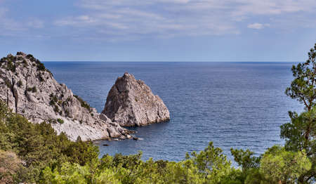 Rock Diva, the black sea coast near Yalta, town Simeiz, Crimea.の写真素材