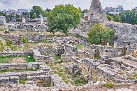The ruins of the Chersonesos Taurica, Sevastopol, Crimean Peninsula.の写真素材