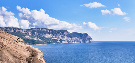 Seascape. View of Cape Aya, the vicinity of Balaklava, Sevastopol, Crimean peninsula, Russia.の写真素材