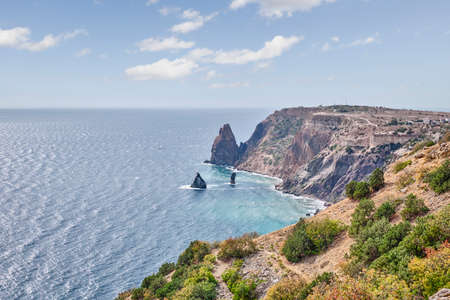View of Cape Fiolent, the vicinity of Balaklava, Sevastopol, Crimean peninsula, Russia.の写真素材