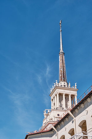 Spire of the building of the marine stationのeditorial素材