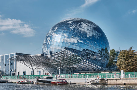 Planet Ocean exposition building, museum center, scientific and cultural complex. Building is under construction. Kaliningrad, Russiaのeditorial素材