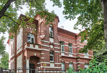 Residential building built of early 20th century in style of eclectic. Architectural conceptのeditorial素材