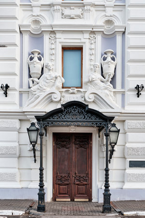 Entrance to Rukavishnikov estate of 19th century, Nizhny Novgorod, Russiaのeditorial素材