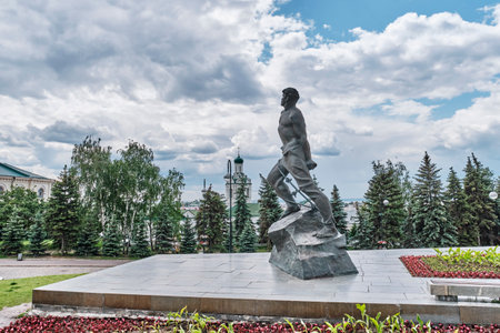 Monument to Musa Jalil, Kazan, Russiaのeditorial素材