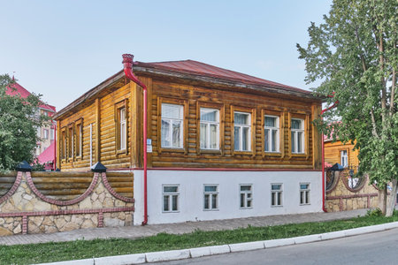Yelabuga, Russia - June 18, 2023: Literary Museum of poet Marina Tsvetaeva. Historic building of late 19th century on Kazanskaya Street. Cultural heritage siteのeditorial素材