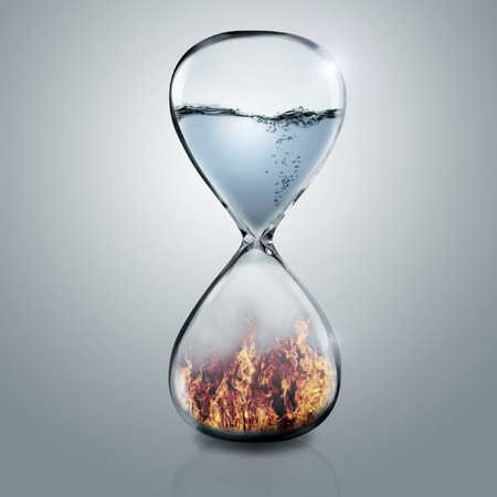 fire and water in sand glass