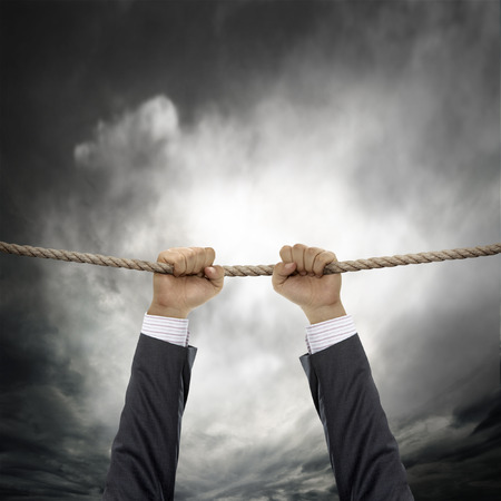 holding a ropeの写真素材