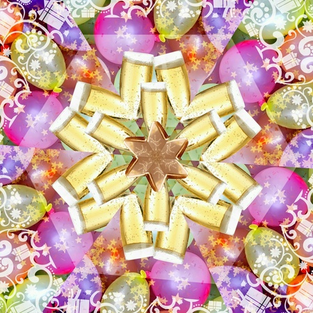 New year in kaleidoscope effect