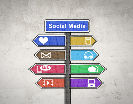 Social media sign boardの写真素材