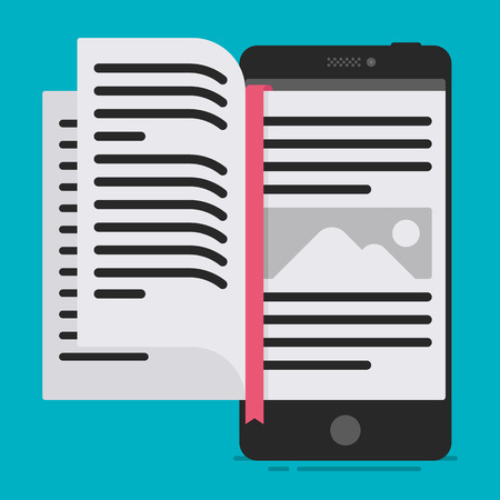 E-book concept. Vector flat illustration.のイラスト素材