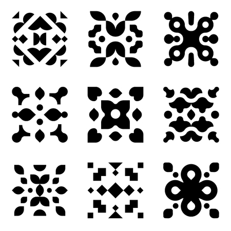 Vector abstract geometric elements, icons, symbols, signs. Can be used for web page background, wallpaper, pattern fills.のイラスト素材