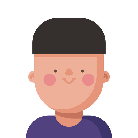 Vector flat illustration of young happy boy.のイラスト素材