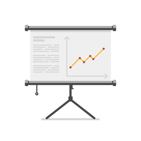 Infographic board screen with diagram. Vector flat illustration isolated on white background.のイラスト素材
