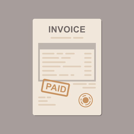 Invoice icon. Flat vector illustrationのイラスト素材