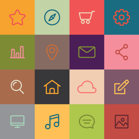 Set of quality vector icons for web and mobile. Flat design styleのイラスト素材