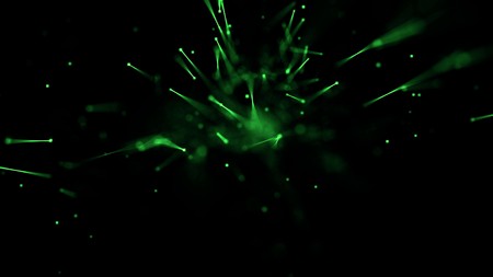 Abstract lines glow with depth of field greenの写真素材